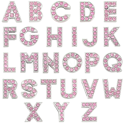 52Pcs 26 Styles Alloy Rhinestone Slide Charms FIND-SC0009-81B-1