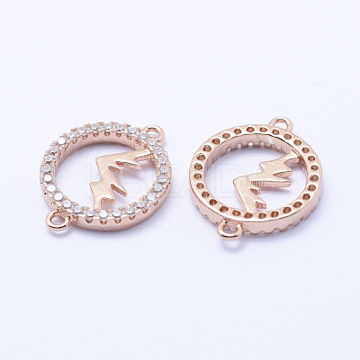 Brass Micro Pave Cubic Zirconia Links KK-P133-36RG-NR-1