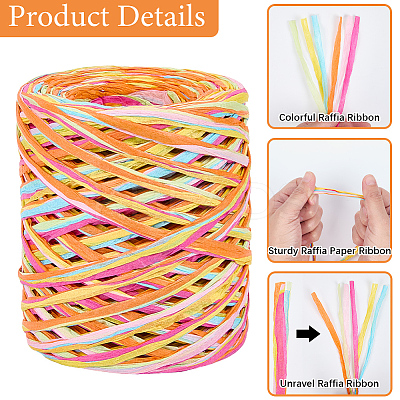 6 Colors Raffia Paper Cords OCOR-WH0063-110A-1