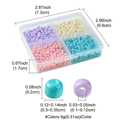 800Pcs 4 Styles Mixed Styles 8/0 Glass Round Seed Beads SEED-FS0001-18C-1