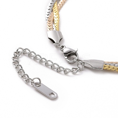 304 Stainless Steel Braided Cuban Link Chain Necklace for Women LS-NJEW-P271-04B-1