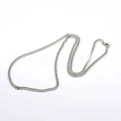 Tarnish Resistant Curb Chain Necklace for Men NJEW-F027-12-1