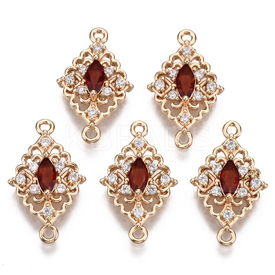 Brass Micro Pave Cubic Zirconia Links Connectors KK-R111-010-A02-1