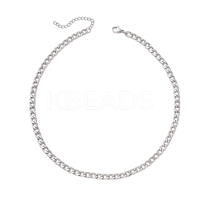 5MM 304 Stainless Steel Cuban Link Chain Necklaces NJEW-JN05849-1