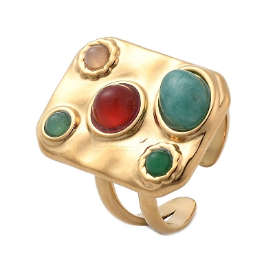 Natural Carnelian & Jade Finger Rings STAS-Z112-03G-1
