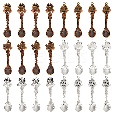 24Pcs 2 Colors 3 Style Alloy Big Pendants PALLOY-DR00003-1