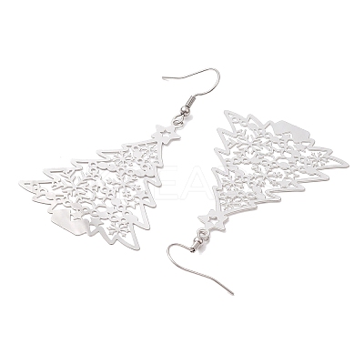 Tarnish Resistant 304 Stainless Steel Dangle Earrings EJEW-JE05876-S-1