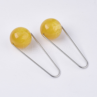 Imitation Gemstone Style Two Tone Acrylic Big Pendants X-STAS-S079-136G-1