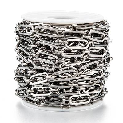 Tarnish Resistant Handmade 304 Stainless Steel Link Chains CHS-M004-01P-1
