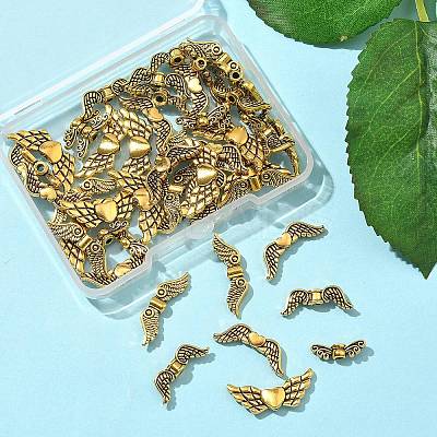 50Pcs 5 Styles Tibetan Style Alloy Beads TIBEB-FP0001-04-1