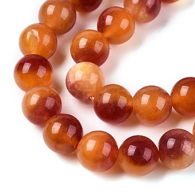 Dyed Natural White Jade Beads Strands G-T138-8mm-210-30-1