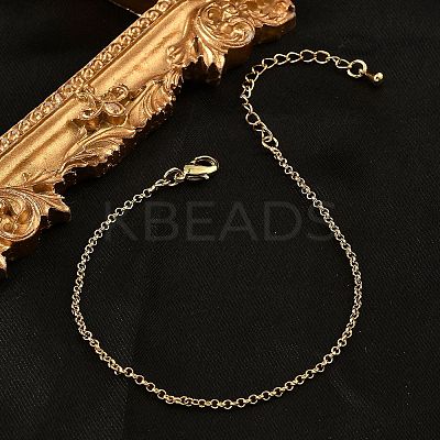 Brass Rolo Chain Bracelets for Women BJEW-G735-05G-1
