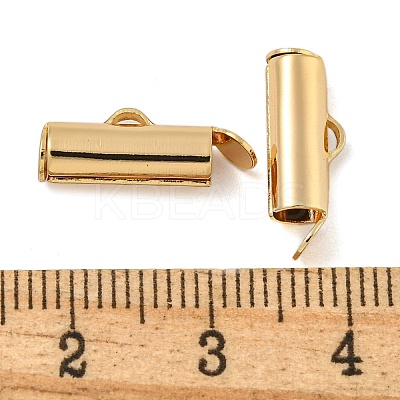 Brass Slide On End Clasp Tubes KK-N254-119G-01-1