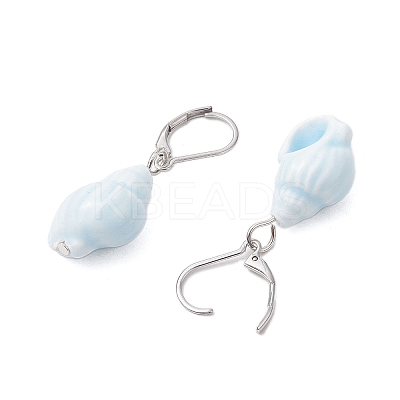 Porcelain Leverback Earrings EJEW-JE06305-1