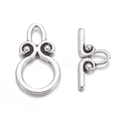 Ring Tibetan Style Alloy Toggle Clasps LS-A1011Y-1