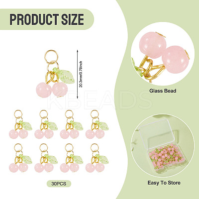 30Pcs Glass Pendants PALLOY-TAC0209-1