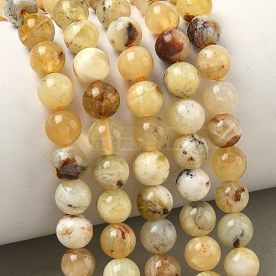 Natural Yellow Opal Beads Strands G-I213-18-6mm-1