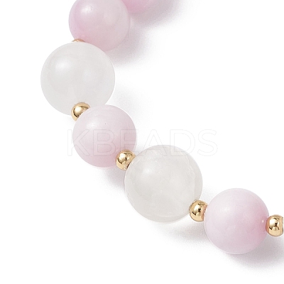 Natural Kunzite & Selenite Beads Bracelets BJEW-JB12199-1