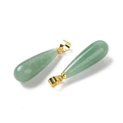 Natural Green AventurineTeardrop Pendants G-Q005-03G-06-1