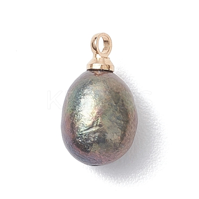 Natural Pearl Potato Charms PALLOY-JF04848-1