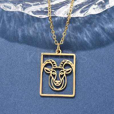 304 Stainless Steel Necklace NJEW-D330-01G-10-1