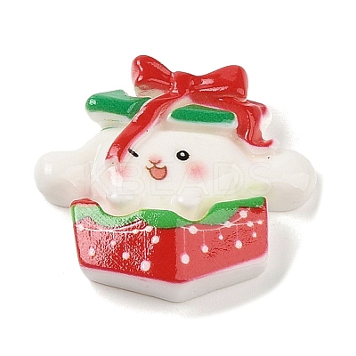 Christmas Rabbit Theme Opaque Resin Decoden Cabochons RESI-S397-01D-1
