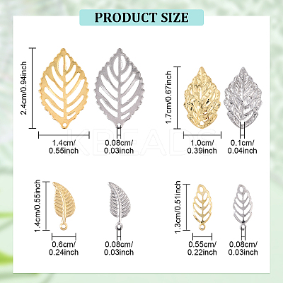 160Pcs 8 Styles 304 Stainless Steel Pendants STAS-YW0003-46-1