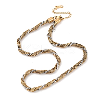 4MM 304 Stainless Steel Rope Chain Necklaces NJEW-Z095-01GP-01-1