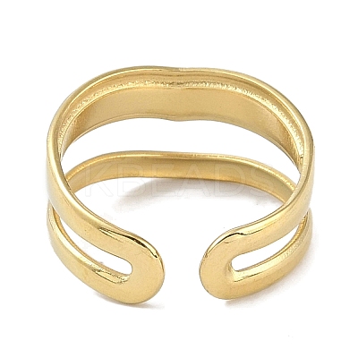 Ion Plating(IP) 304 Stainless Steel Enamel Cuff Finger Rings RJEW-L107-035G-01-1