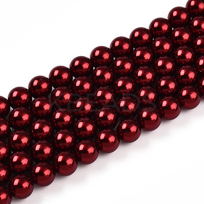 Baking Paint Pearlized Glass Pearl Bead Strands HY-N002-5mm-A13-1