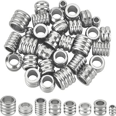 32Pcs 8 Style 201 Stainless Steel Beads STAS-UN0025-11-1