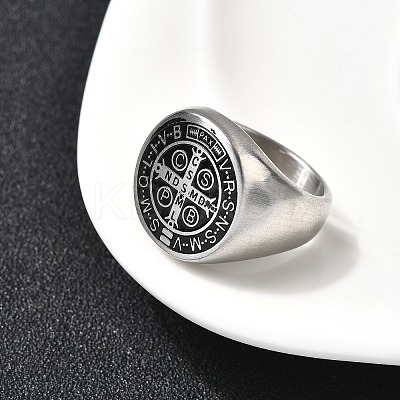 304 Stainless Steel Enamel Wide Band Finger Rings for Men RJEW-P163-01P-1