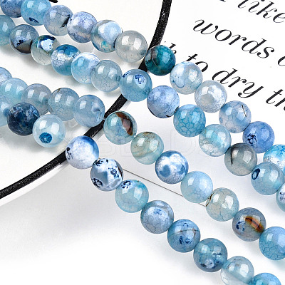 Natural Fire Crackle Agate Beads Strands X-G-S346-8mm-19-1