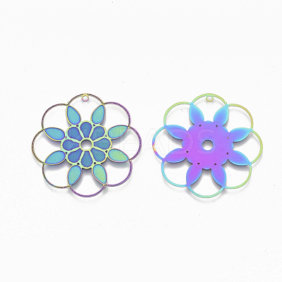 Ion Plating(IP) 304 Stainless Steel Filigree Pendants X-STAS-S108-83-1