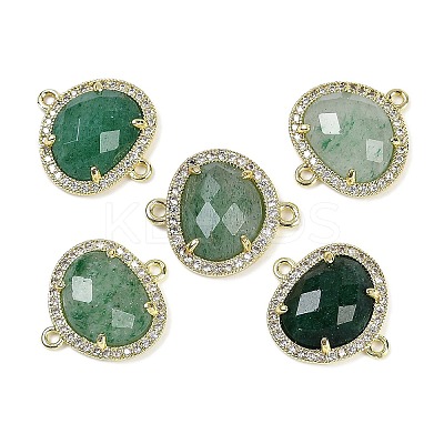 Natural Green Strawberry Quartz Faceted Oval Links G-B126-01G-02-1