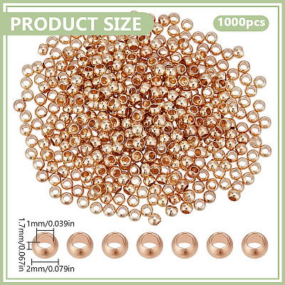 1000Pcs Rack Plating Brass Spacer Beads KK-DR0001-27G-01-1