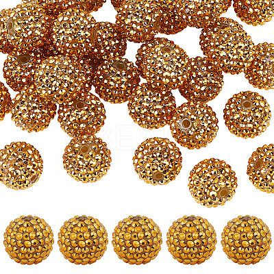 40Pcs AB-Color Resin Rhinestone Beads RESI-PA0001-27-1