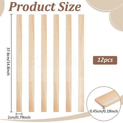 12Pcs Wood Craft Sticks AJEW-BC0010-05A-1
