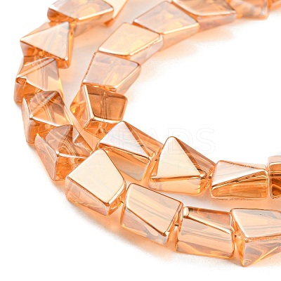 Pearl Luster Plated Electroplate Transparent Glass Beads Strands EGLA-G037-06A-PL01-1
