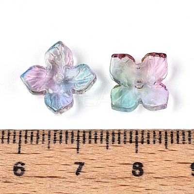 Baking Paint Transparent Glass Bead Caps X-DGLA-N014-04E-1