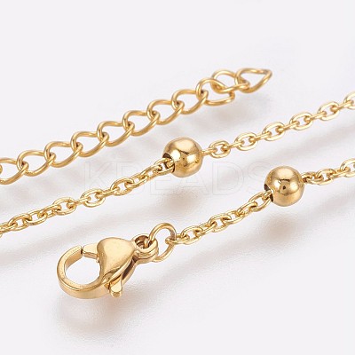 Ion Plating(IP) 304 Stainless Steel Cable Chain Anklets LS-AJEW-P069-03G-1