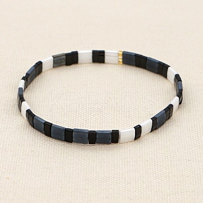 Bohemian Glass Seed Beaded Stretch Bracelets JM4508-16-1