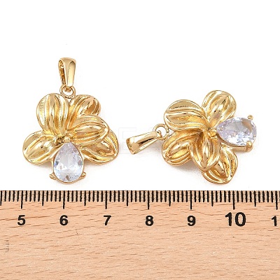 304 Stainless Steel Rhinestone Pendants STAS-P438-34G-1