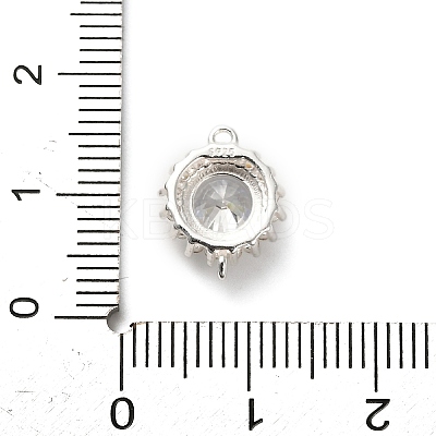 925 Sterling Silver Clear Cubic Zirconia Connector Charms STER-U009-02S-1