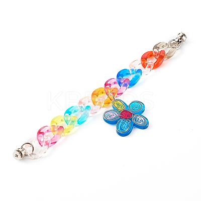Acrylic Curb Chain Phone Case Chain HJEW-JM00504-01-1