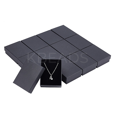 Kraft Cotton Filled Cardboard Paper Jewelry Set Boxes LS-CBOX-R036-11B-1