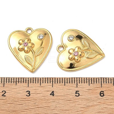 304 Stainless Steel Rhinestone Pendants STAS-L308-09G-1