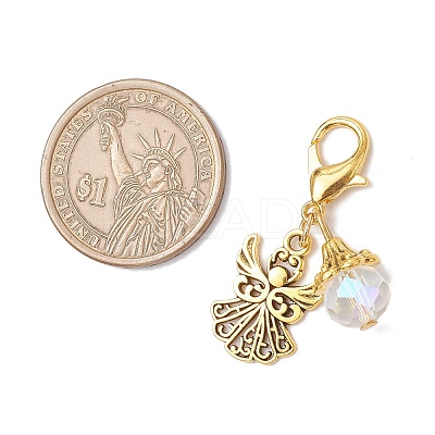 Tibetan Style Alloy Angel Pendant Decorations HJEW-JM03837-01-1