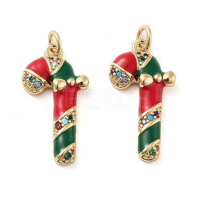 Christmas Theme Rack Plating Brass Pendants KK-M280-11H-G-1
