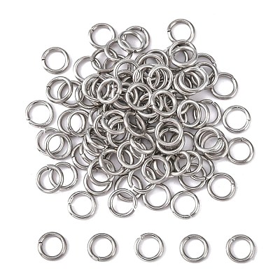 Tarnish Resistant 304 Stainless Steel Open Jump Rings STAS-Q186-02-6x1mm-1